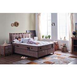 Pat Bambi Bamboo Sleep cu saltea 160x200 (Cappuccino) Thumb