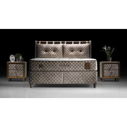 Pat Bambi Bamboo Sleep cu saltea 160x200 (Cappuccino) Thumb