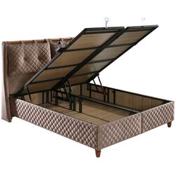 Pat Bambi Bamboo Sleep cu saltea 160x200 (Cappuccino) Thumb