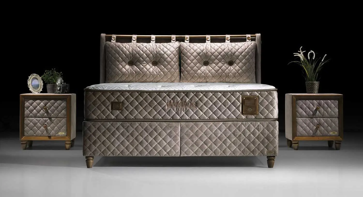 Pat Bambi Bamboo Sleep cu saltea 180x200 (Cappuccino) - 3