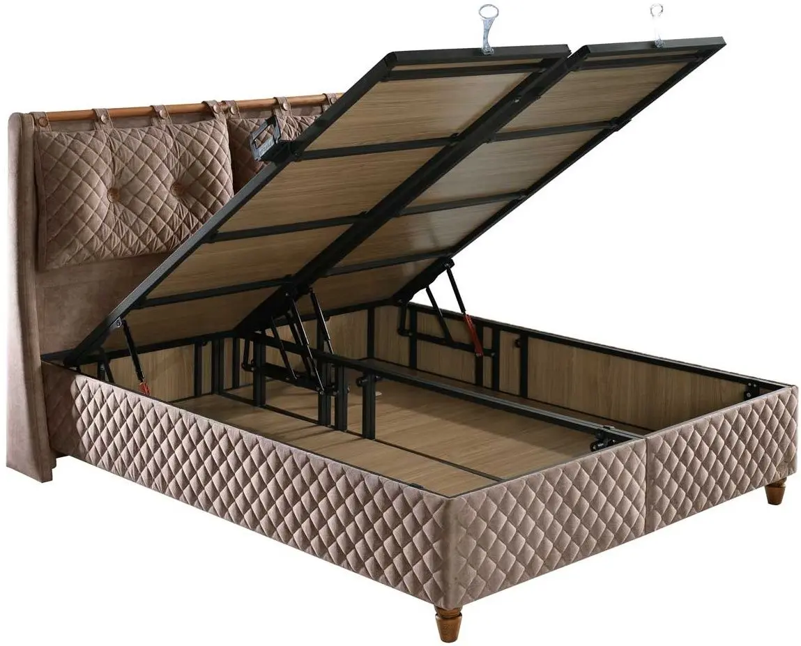 Pat Bambi Bamboo Sleep cu saltea 180x200 (Cappuccino) - 5