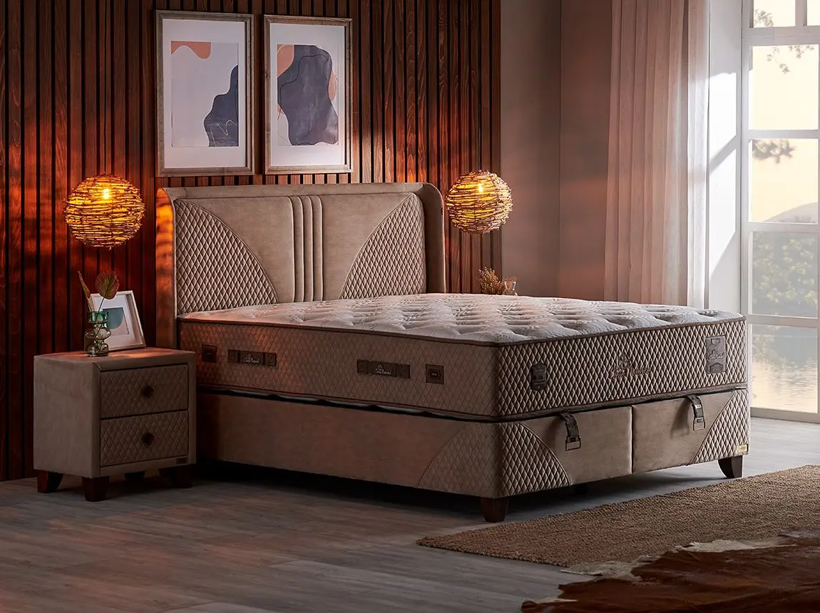 Pat Bambi Clima Naturel cu saltea 180x200 (Cappuccino)