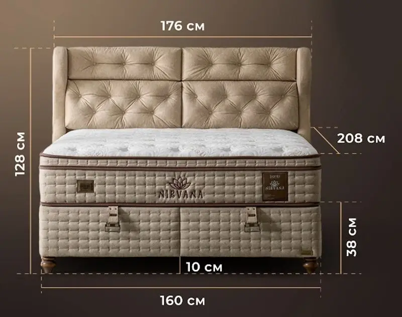 Pat Bambi Nirvana cu saltea 160x200 (Cappuccino) - 6