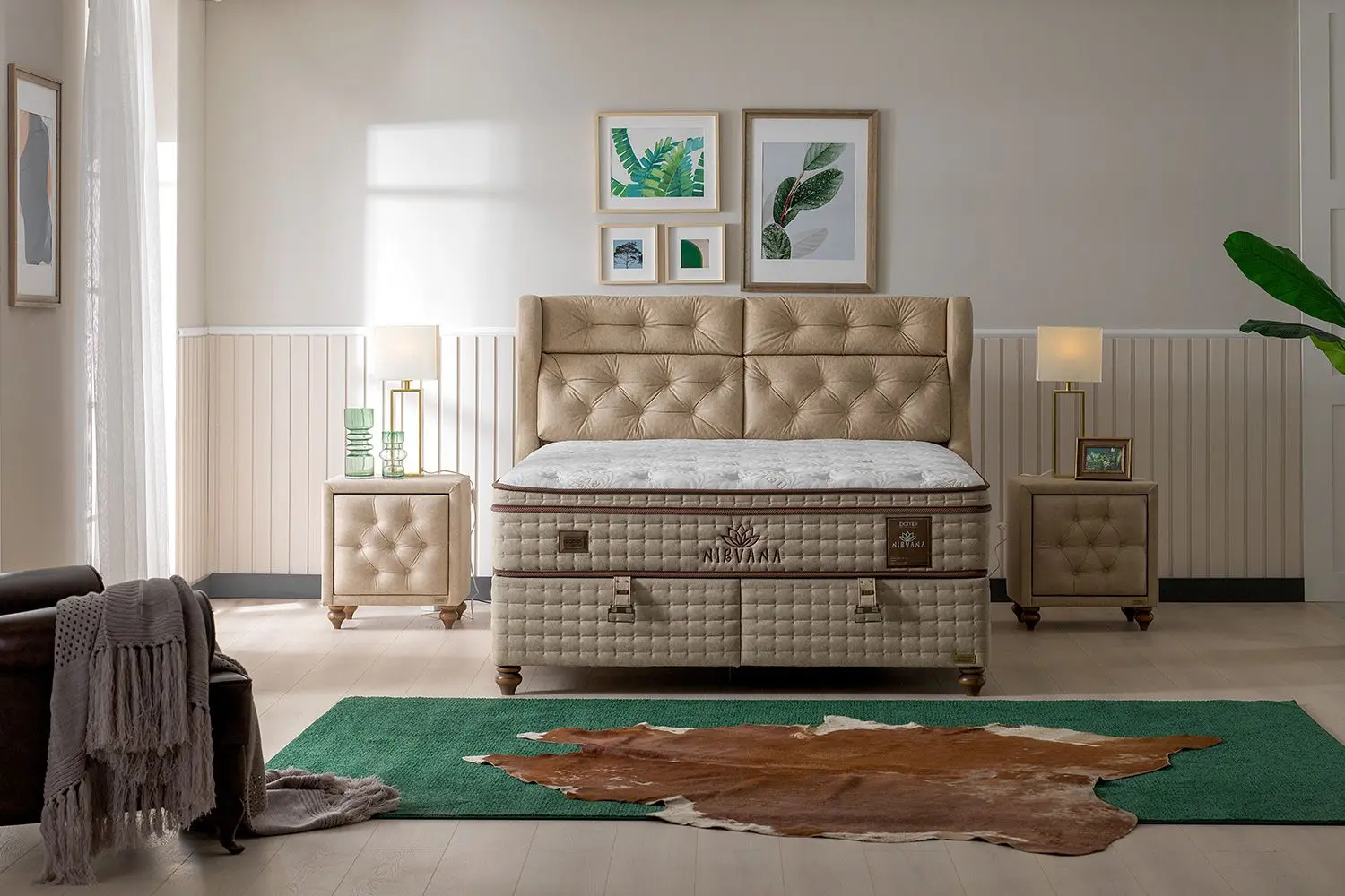 Pat Bambi Nirvana cu saltea 180x200 (Cappuccino) - 2