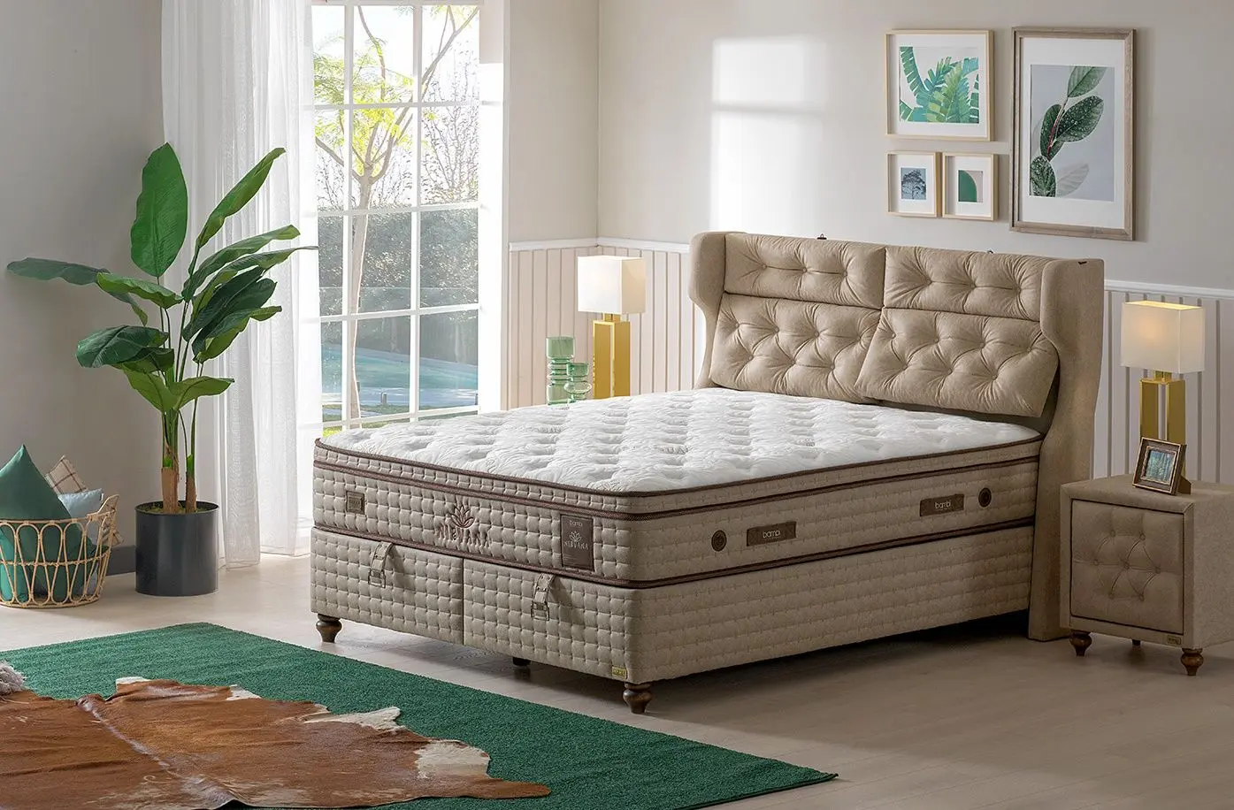 Pat Bambi Nirvana cu saltea 180x200 (Cappuccino)