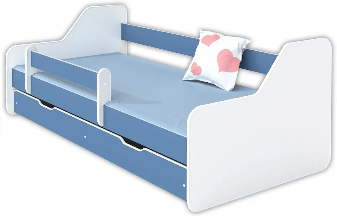 Pat BellaLuni Dione 80x160 cu sertar/saltea (White/Blue)