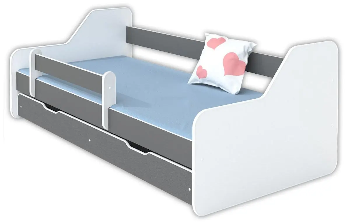 Кровать BellaLuni Dione 80x160 с ящиком/матрасом (White/Graphite)