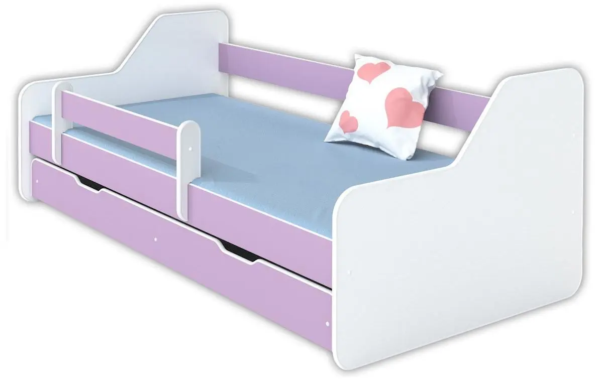 Кровать BellaLuni Dione 80x160 с ящиком/матрасом (White/Lavander)