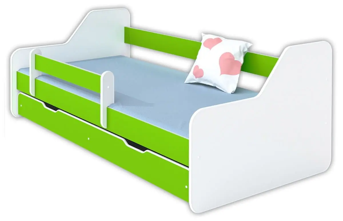 Pat BellaLuni Dione 80x180 cu sertar/saltea (White/Light Green)