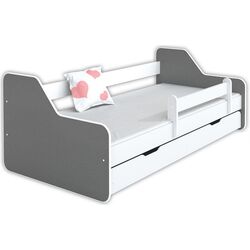 Pat BellaLuni Dione II 80x180 cu sertar/saltea (Graphite/White)