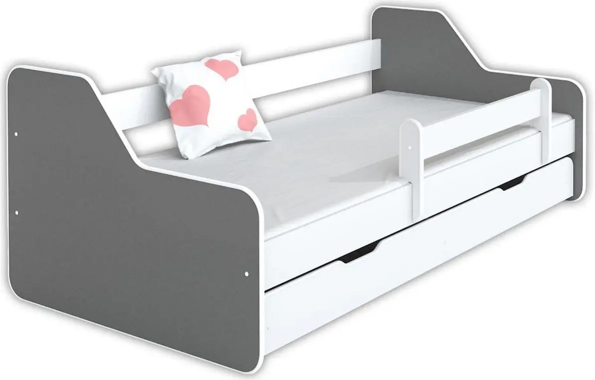 Pat BellaLuni Dione II 80x180 cu sertar/saltea (Graphite/White)