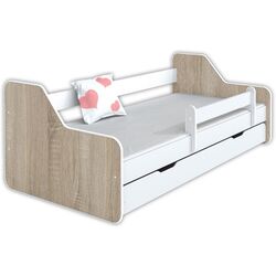 Pat BellaLuni Dione II 80x180 cu sertar/saltea (Sonoma Oak/White)