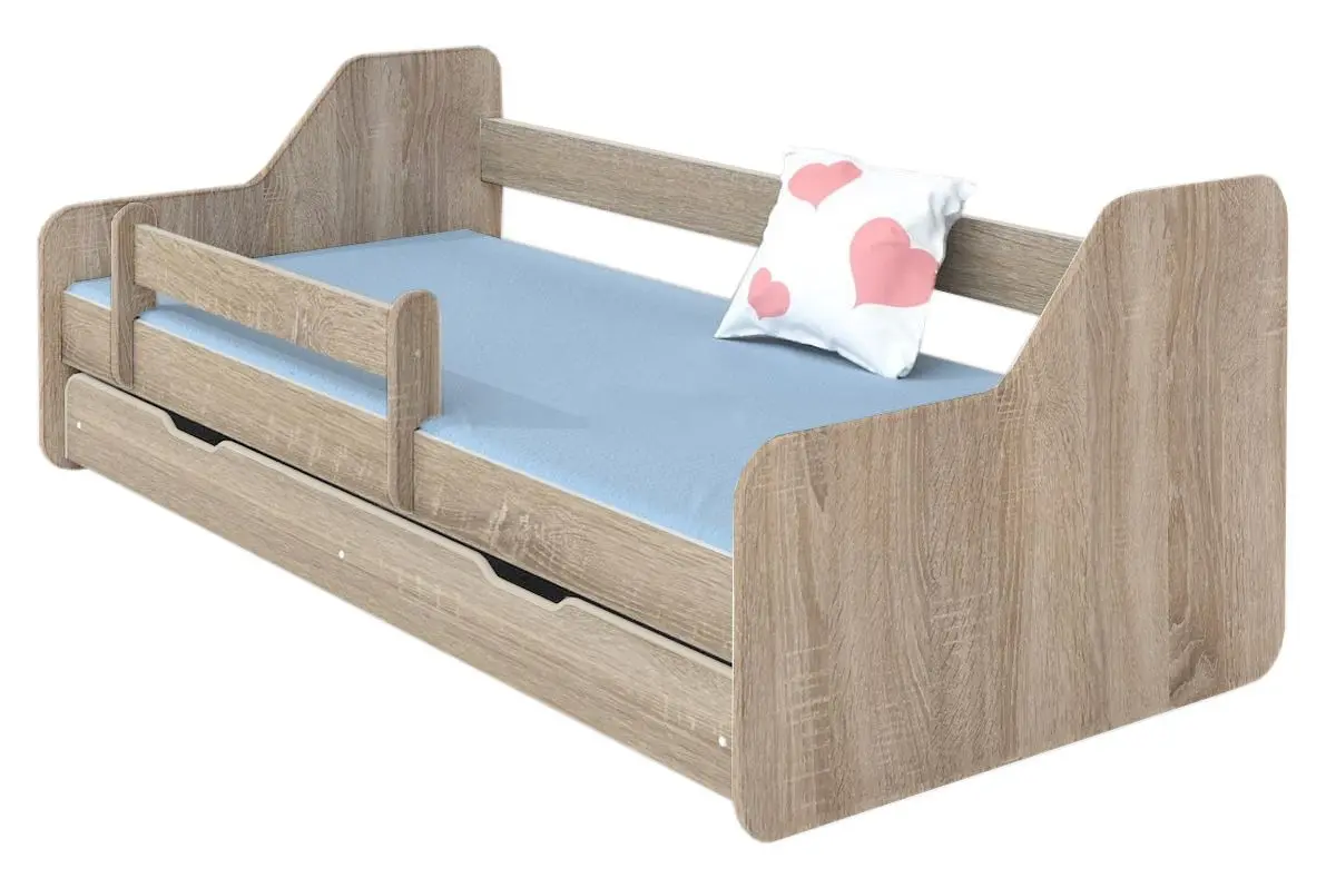 Pat BellaLuni Dione cu sertar/saltea 80x160 (Sonoma Oak)