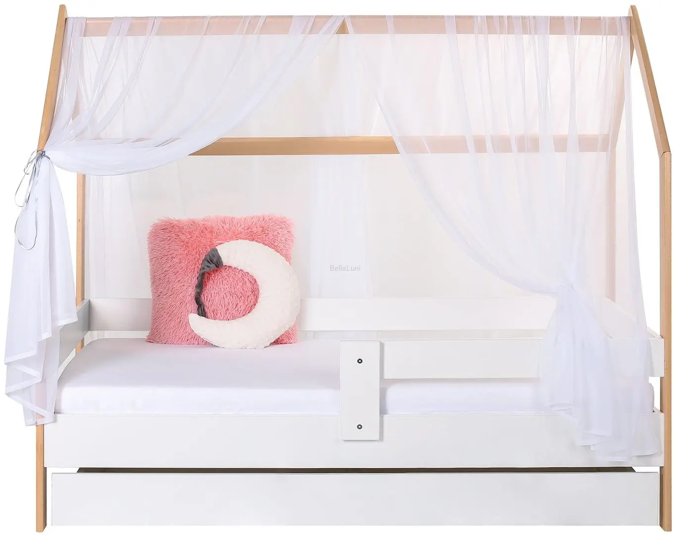 Pat BellaLuni Domek 80x180 cu sertar (Beech/White) - 6