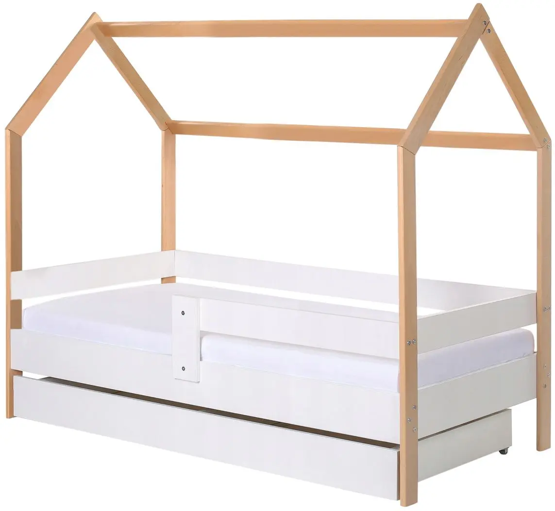 Pat BellaLuni Domek 80x180 cu sertar (Beech/White)