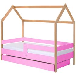 Pat BellaLuni Domek 80x180 cu sertar/saltea (Beech/Pink) Thumb