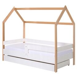 Кровать BellaLuni Domek + MS8 80x180 (White/Beech)
