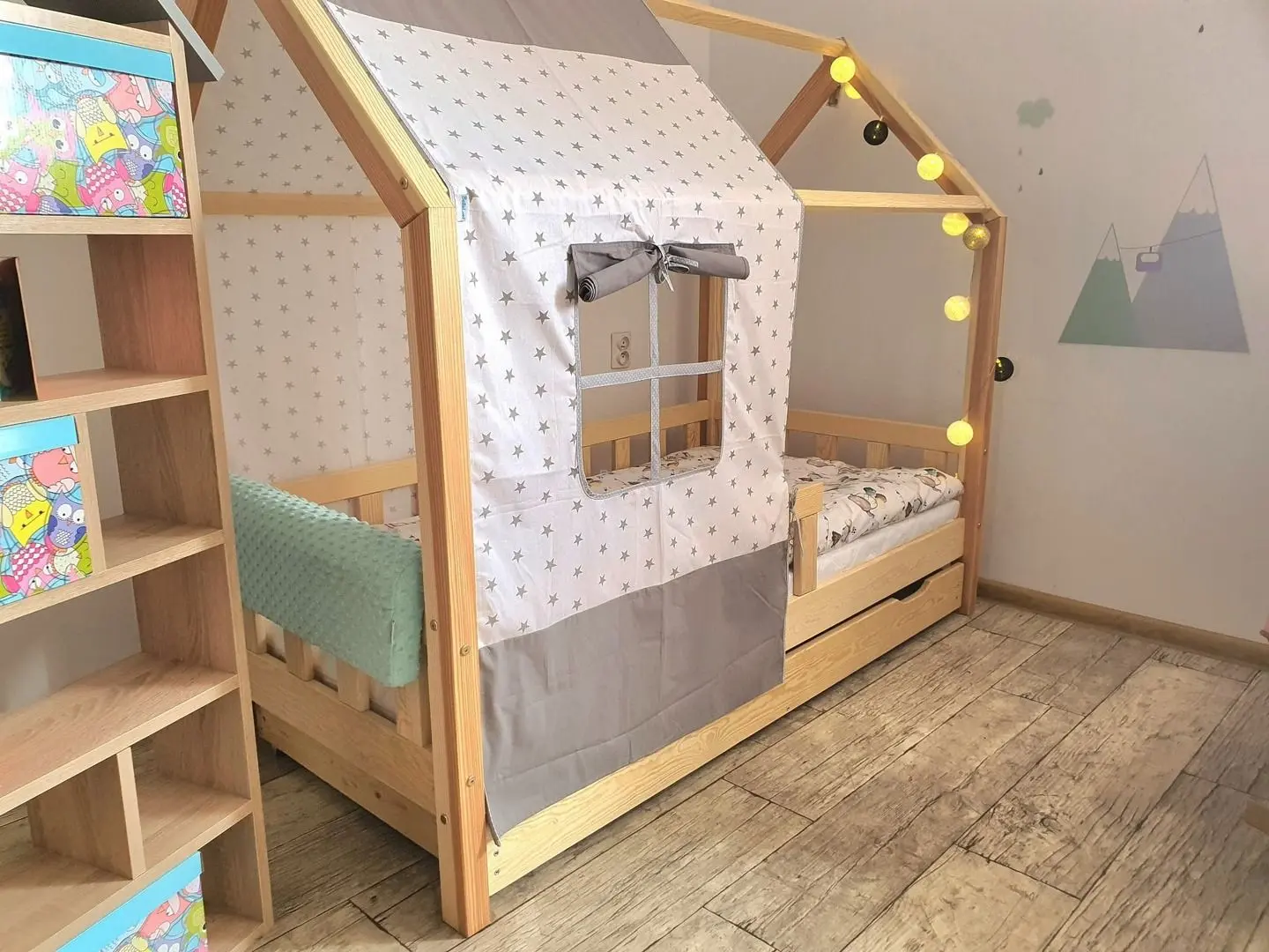 Кровать BellaLuni Domek с ящиком 80x160 (Natural Pine) - 3