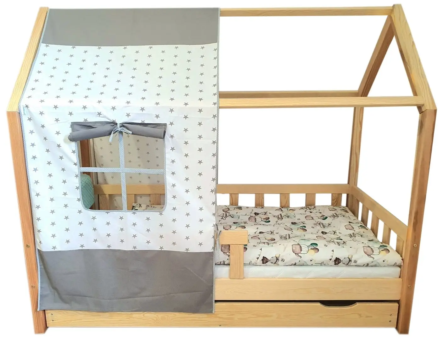 Кровать BellaLuni Domek с ящиком 90x180 (Natural Pine)