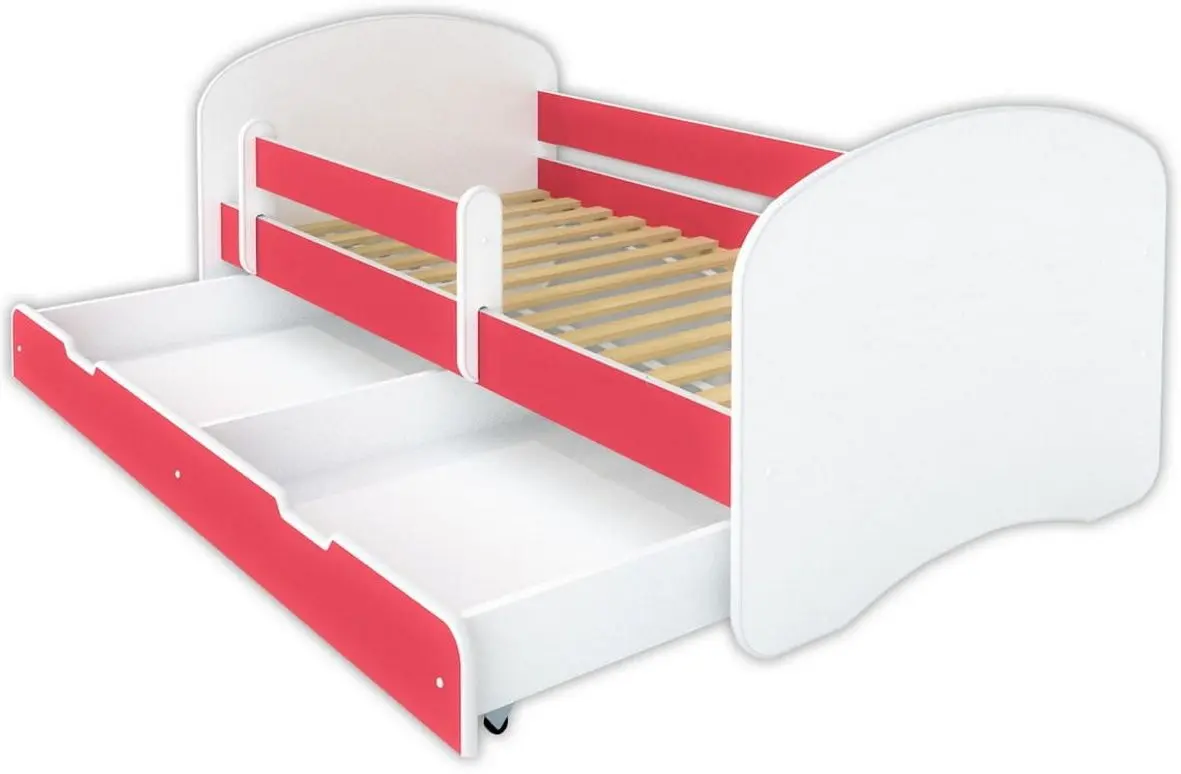 Pat BellaLuni Happy 70x140 cu sertar/saltea (White/Pink)