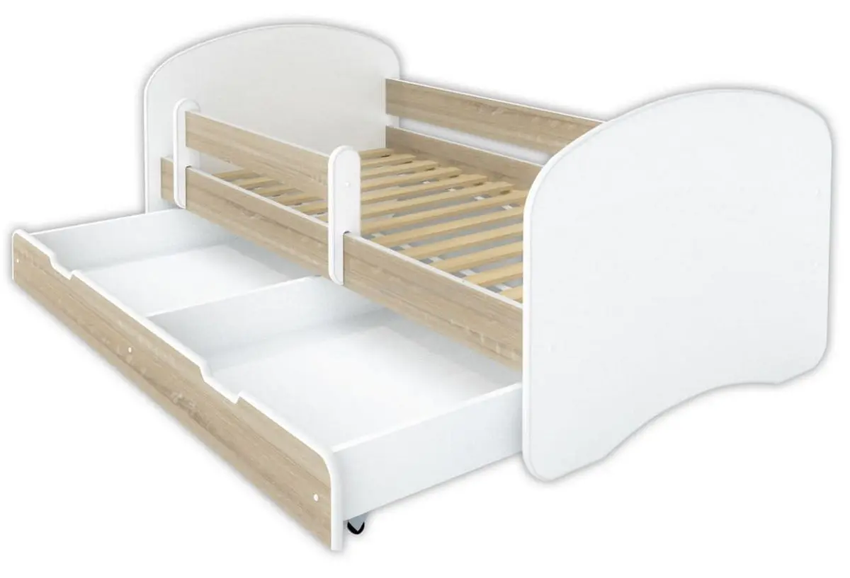 Pat BellaLuni Happy 70x140 cu sertar (White/Sonoma Oak)