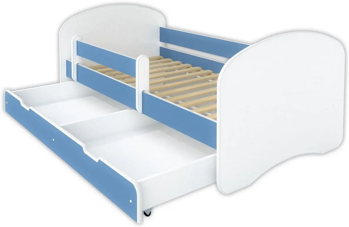 Pat BellaLuni Happy 80x160 cu sertar (White/Blue)