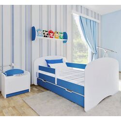 Кровать BellaLuni Happy 90x180 с ящиком/матрасом (White/Blue) Thumb