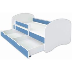 Кровать BellaLuni Happy 90x180 с ящиком/матрасом (White/Blue) Thumb