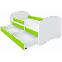 Кровать BellaLuni Happy 90x180 с ящиком/матрасом (White/Green) Thumb