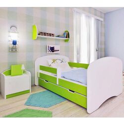 Pat BellaLuni Happy 90x180 cu sertar/saltea (White/Green)