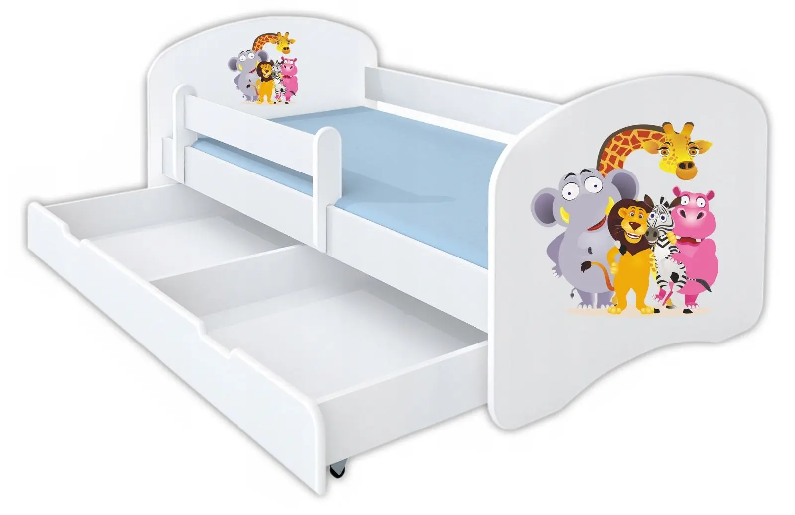 Pat BellaLuni Happy Animals №7 cu sertar/saltea 80x160 (White)