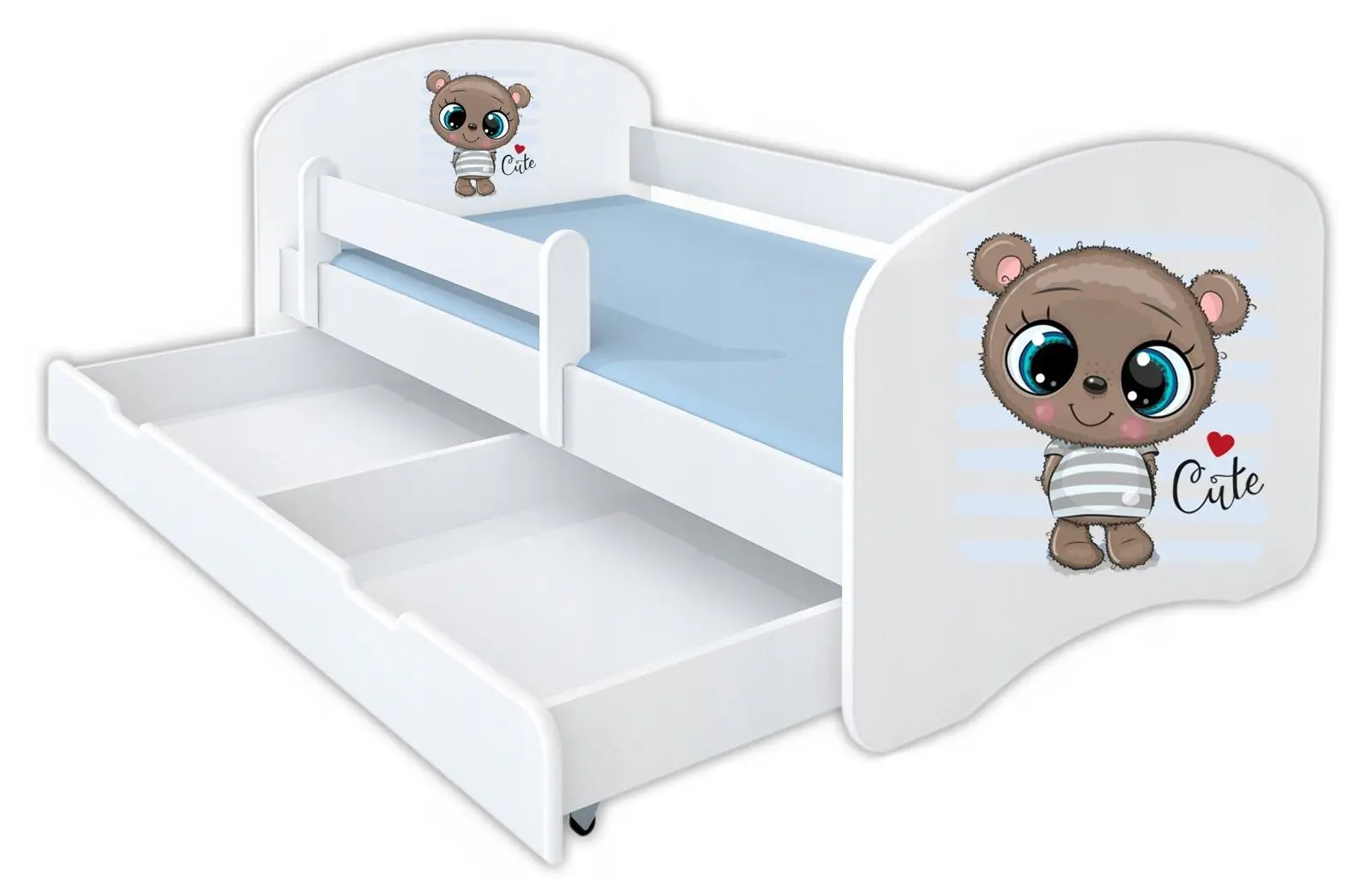 Кровать BellaLuni Happy Cute Miss №6 с ящиком/матрасом 90x180 (White)