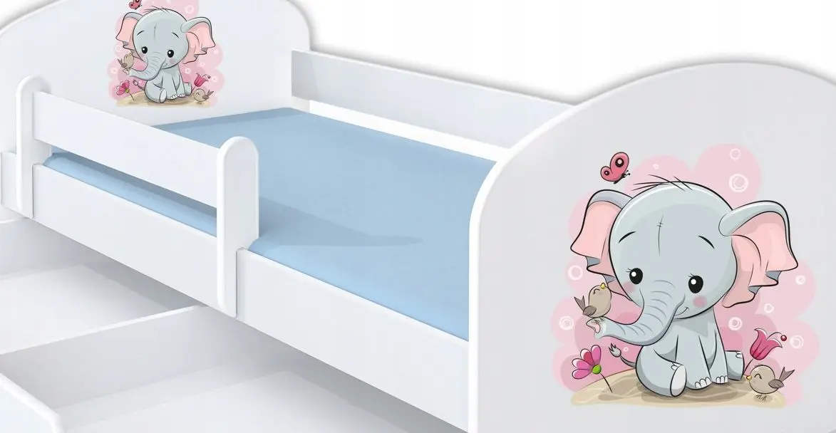 Pat BellaLuni Happy Elephant Nr.10 cu sertar/saltea 70x140 (White) - 3