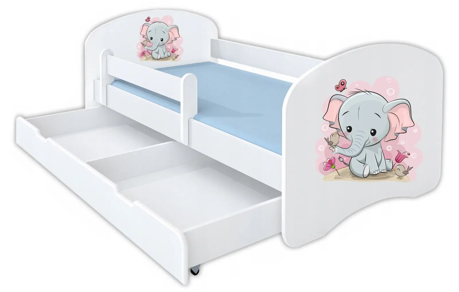 Pat BellaLuni Happy Elephant Nr.10 cu sertar/saltea 70x140 (White)