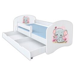 Кровать BellaLuni Happy Elephant №10 с ящиком/матрасом 80x160 (White)