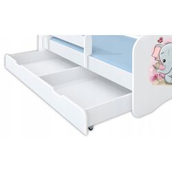 Кровать BellaLuni Happy Elephant №10 с ящиком/матрасом 90x180 (White) Thumb