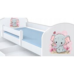 Кровать BellaLuni Happy Elephant №10 с ящиком/матрасом 90x180 (White) Thumb
