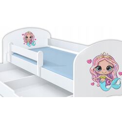 Кровать BellaLuni Happy Mermaid №9 с ящиком/матрасом 90x180 (White) Thumb