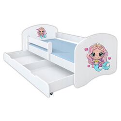Кровать BellaLuni Happy Mermaid №9 с ящиком/матрасом 90x180 (White)