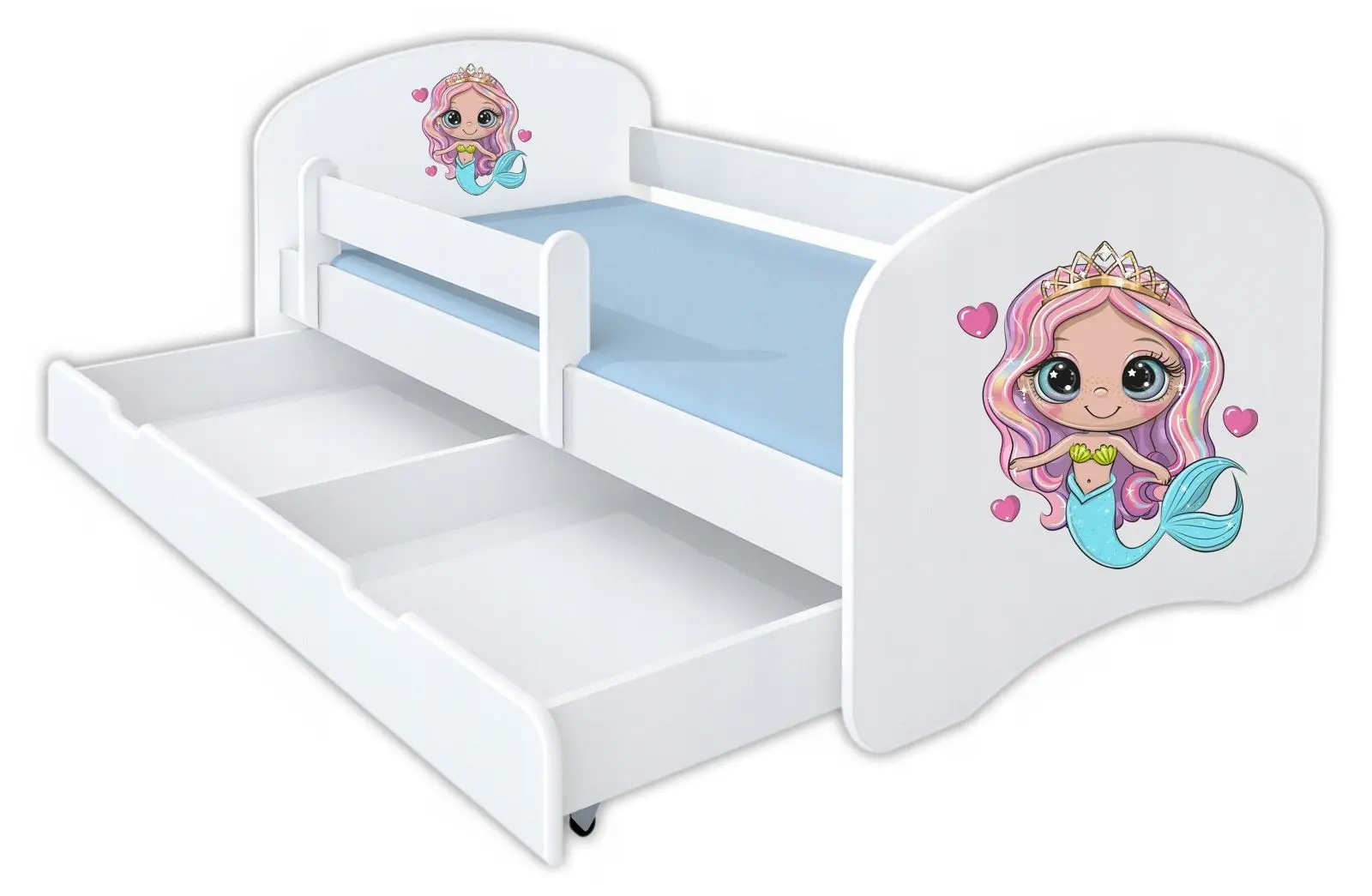 Кровать BellaLuni Happy Mermaid №9 с ящиком/матрасом 90x180 (White)