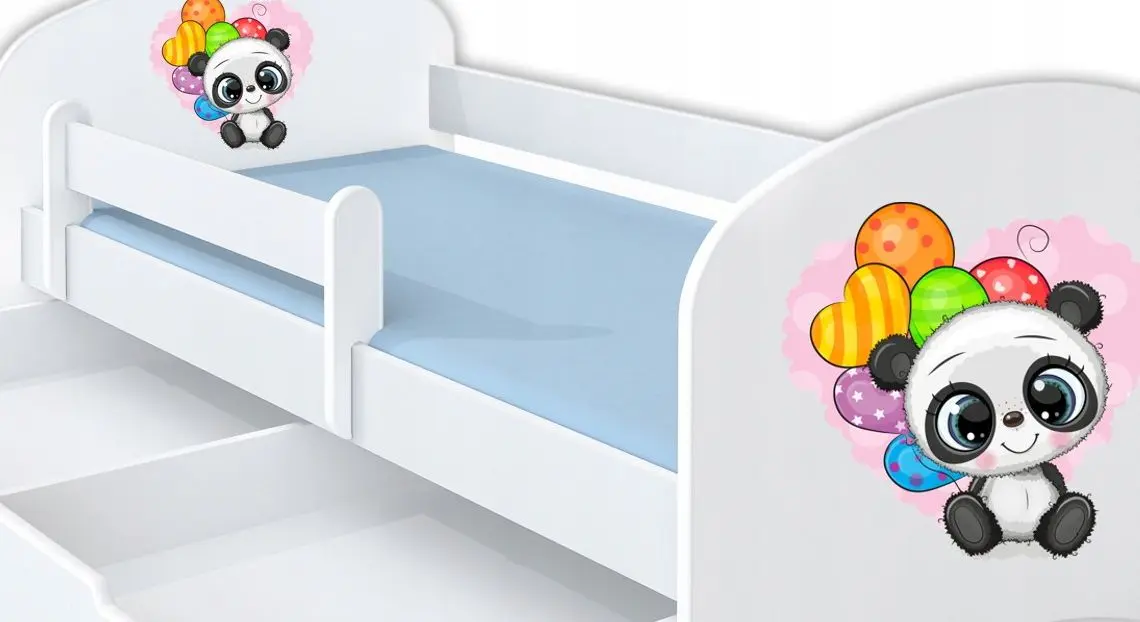 Pat BellaLuni Happy Panda Nr.13 cu sertar/saltea 70x140 (White) - 3