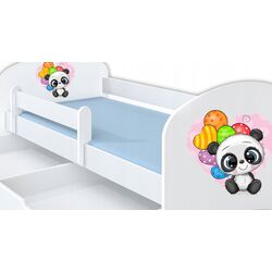 Кровать BellaLuni Happy Panda №13 с ящиком/матрасом 80x160 (White) Thumb