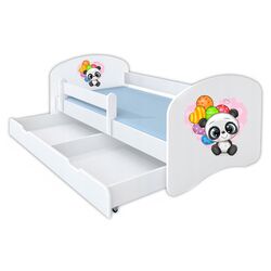 Кровать BellaLuni Happy Panda №13 с ящиком/матрасом 80x160 (White)
