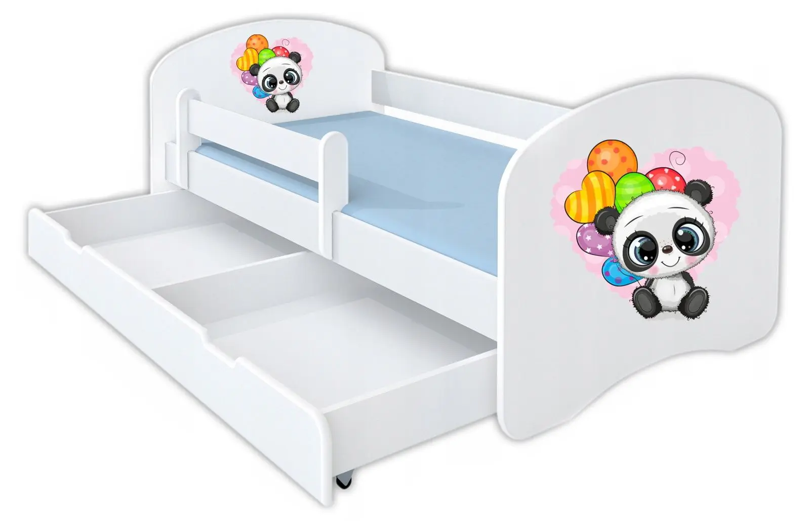 Кровать BellaLuni Happy Panda №13 с ящиком/матрасом 80x160 (White)