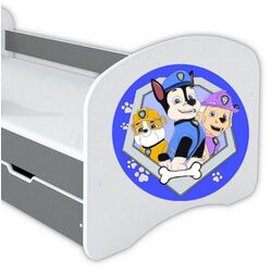 Кровать BellaLuni Happy Paw Patrol №1 с ящиком/матрасом 70x140 (Graphite/White) Thumb