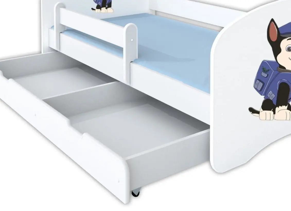 Pat BellaLuni Happy Paw Patrol №1 cu sertar/saltea 70x140 (White) - 2