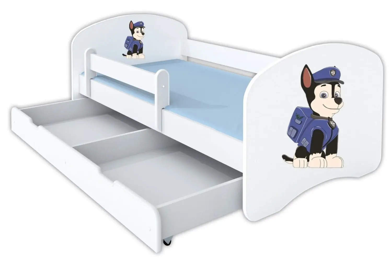 Pat BellaLuni Happy Paw Patrol №1 cu sertar/saltea 70x140 (White)