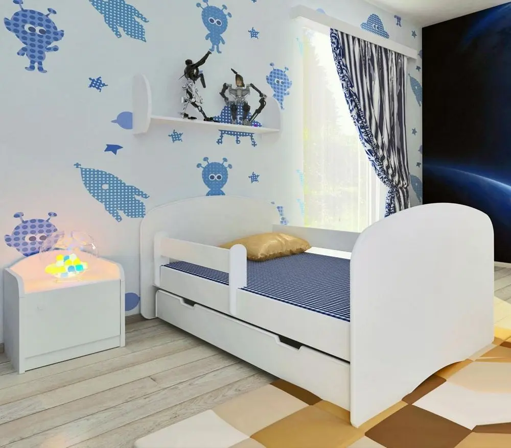 Pat BellaLuni Happy Paw Patrol №1 cu sertar/saltea 90x180 (White) - 2