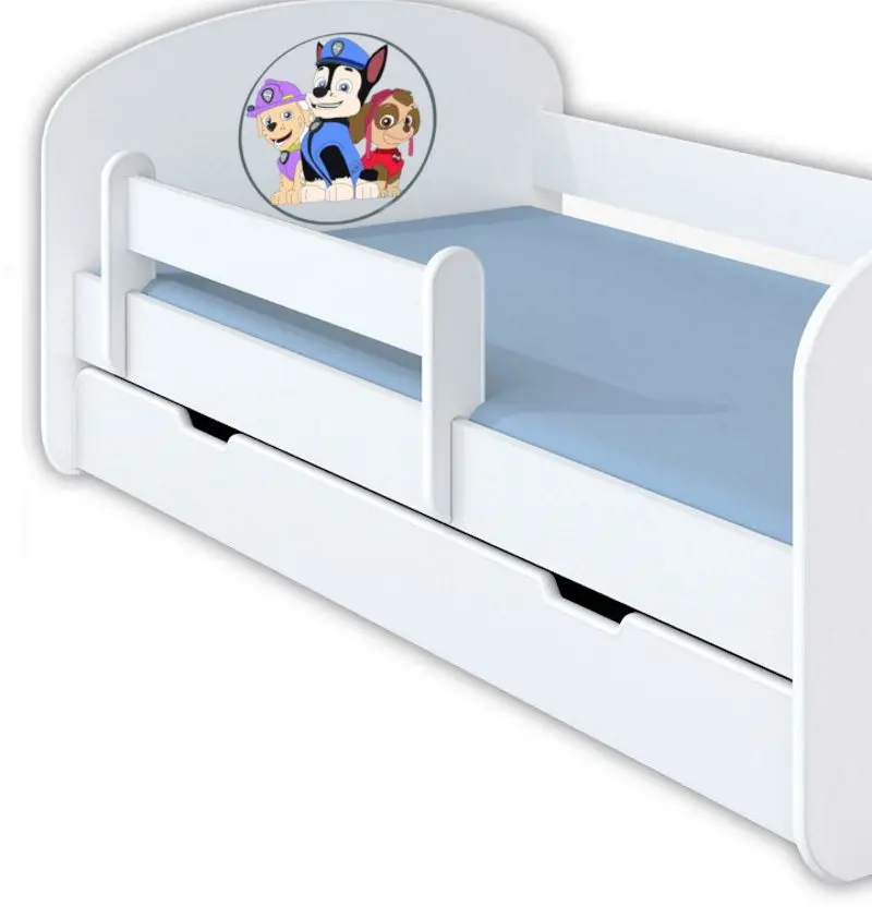 Pat BellaLuni Happy Paw Patrol Nr.2 cu sertar/saltea 70x140 (White) - 3