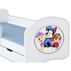 Pat BellaLuni Happy Paw Patrol №2 cu sertar/saltea 80x160 (White) Thumb